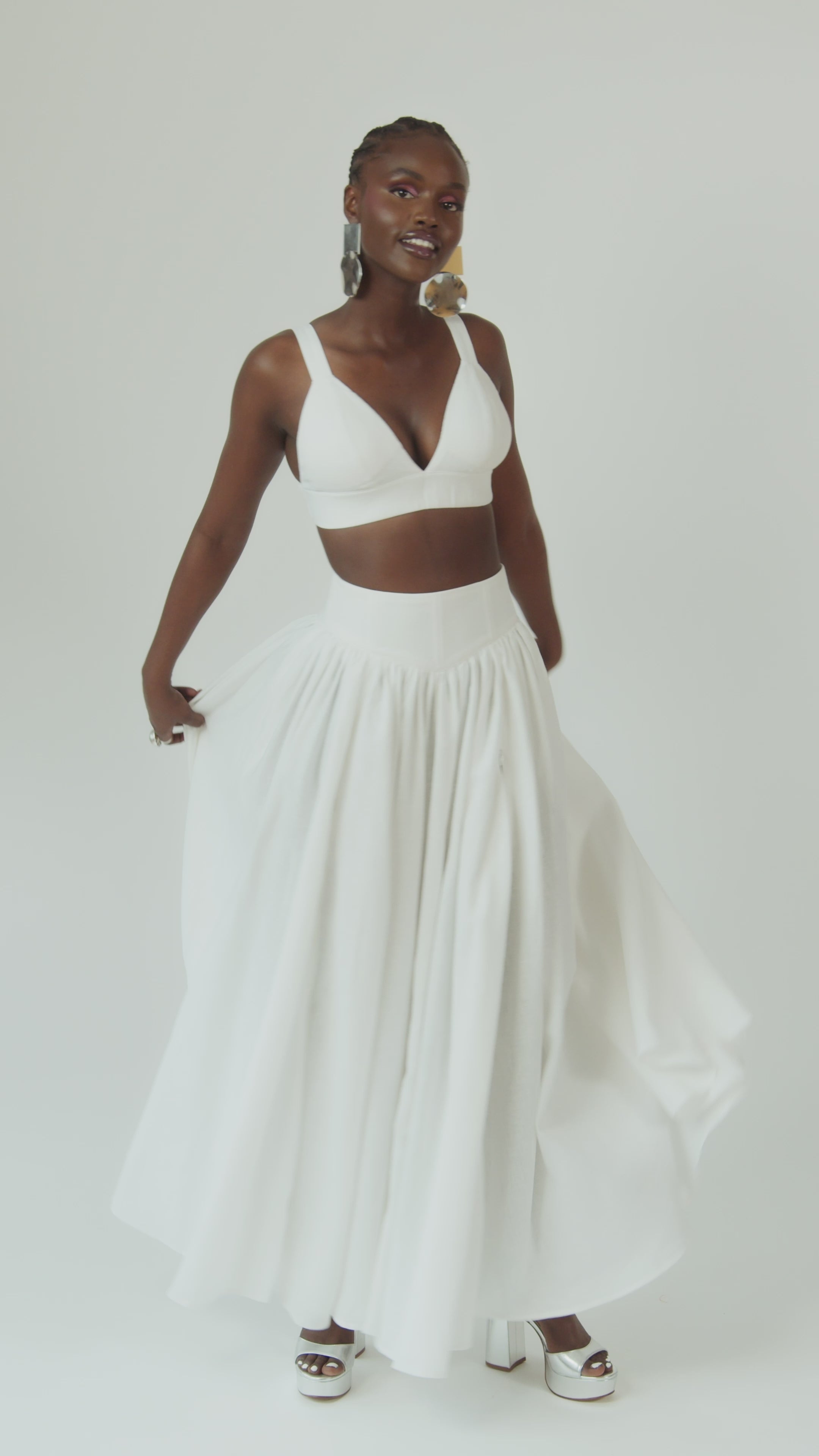 white dress skirt Linen DANI Maxi skirt in White – OFUURE