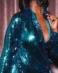 SAPPHIRE Sequin Wrap Dress