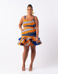 SOMIE African Print Layered Mini Skirt