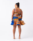 SOMIE African Print Layered Mini Skirt