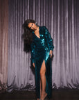 SAPPHIRE Sequin Wrap Dress