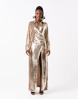 GOLD Sequin Wrap Dress