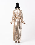 GOLD Sequin Wrap Dress