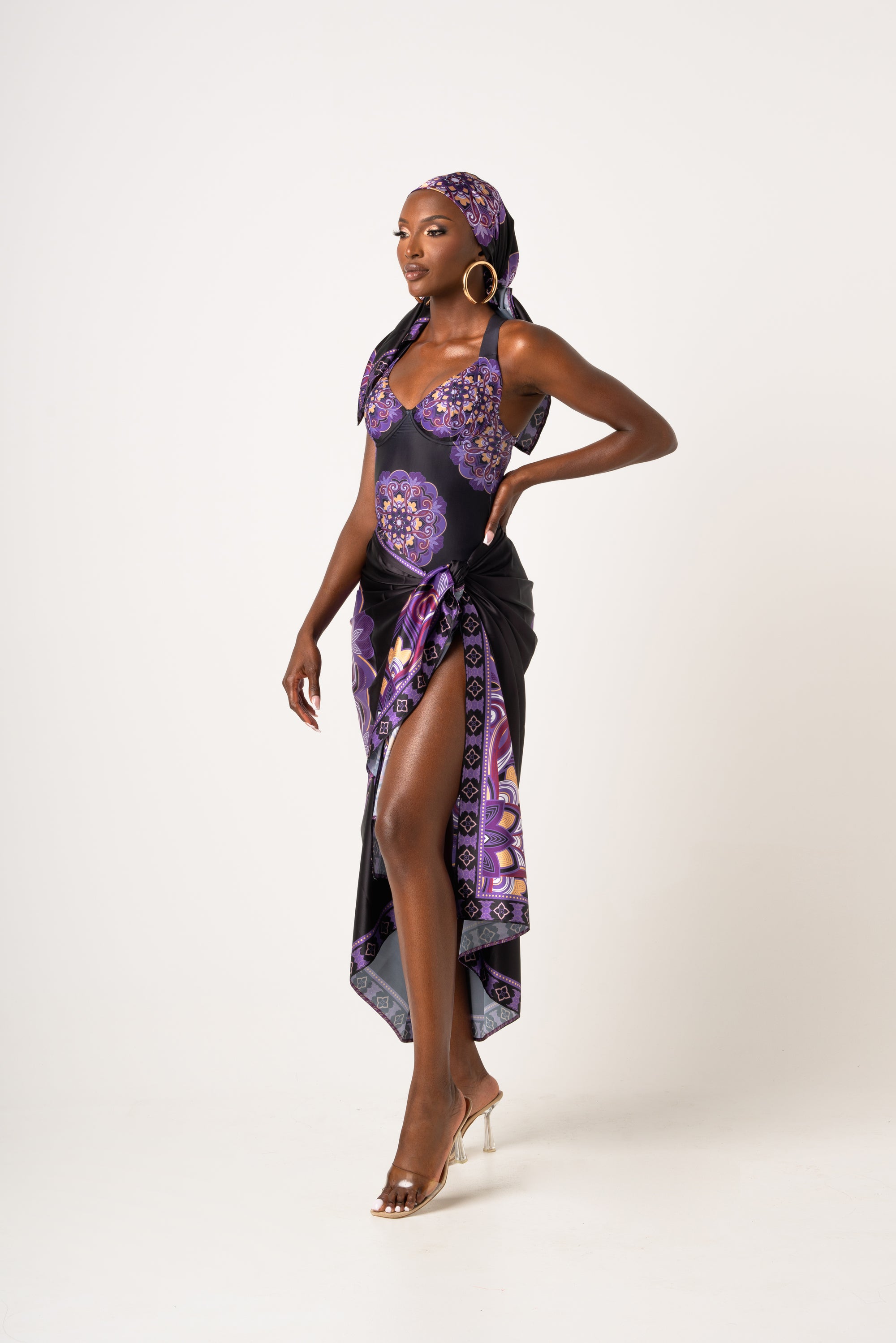 ENANG BLACK XL SILK SCARF