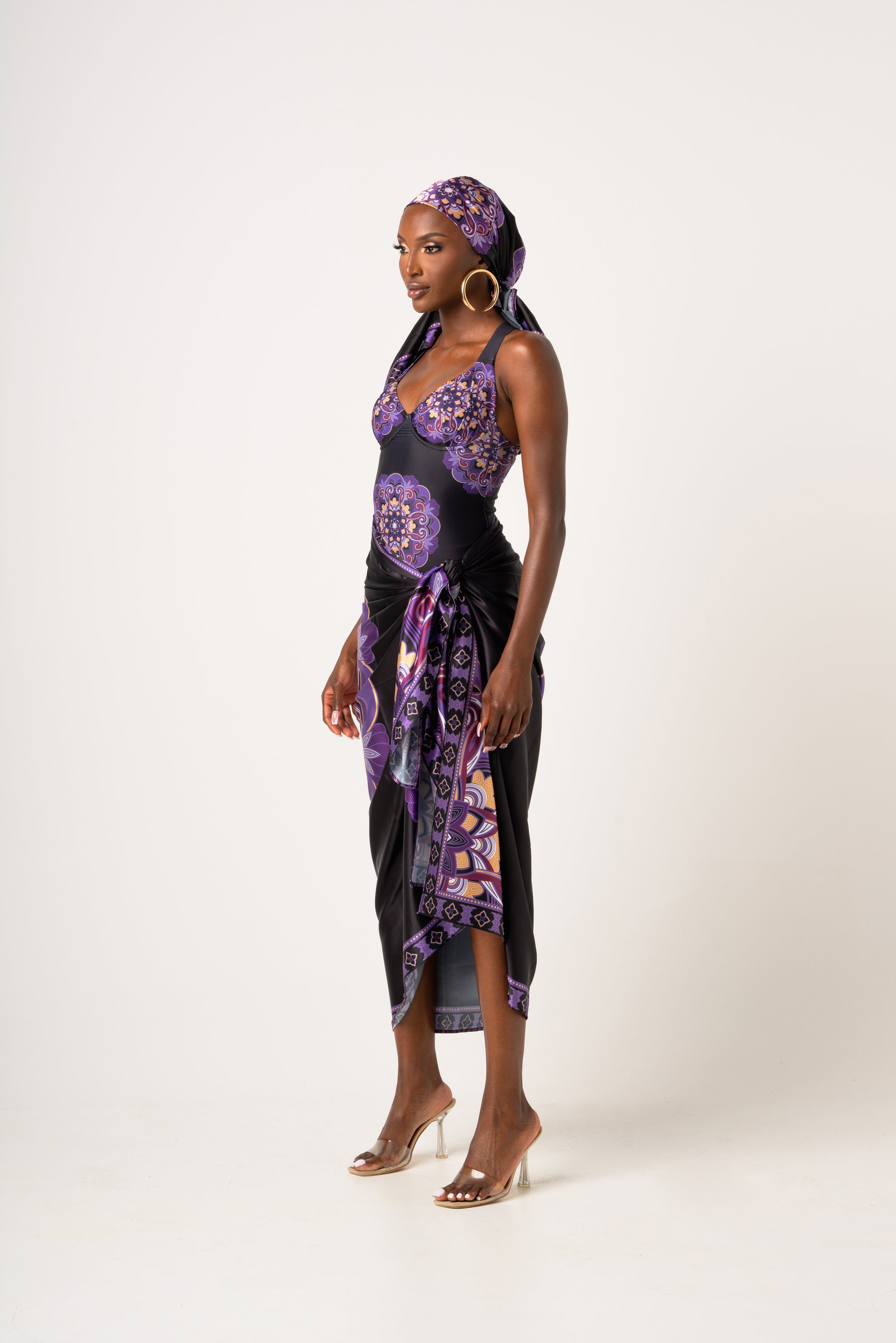 ENANG BLACK XL SILK SCARF