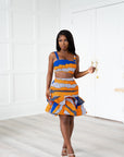SOMIE African Print Layered Mini Skirt