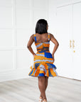 SOMIE African Print Layered Mini Skirt