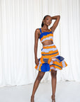 SOMIE African Print Layered Mini Skirt