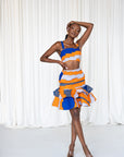 SOMIE African Print Layered Mini Skirt