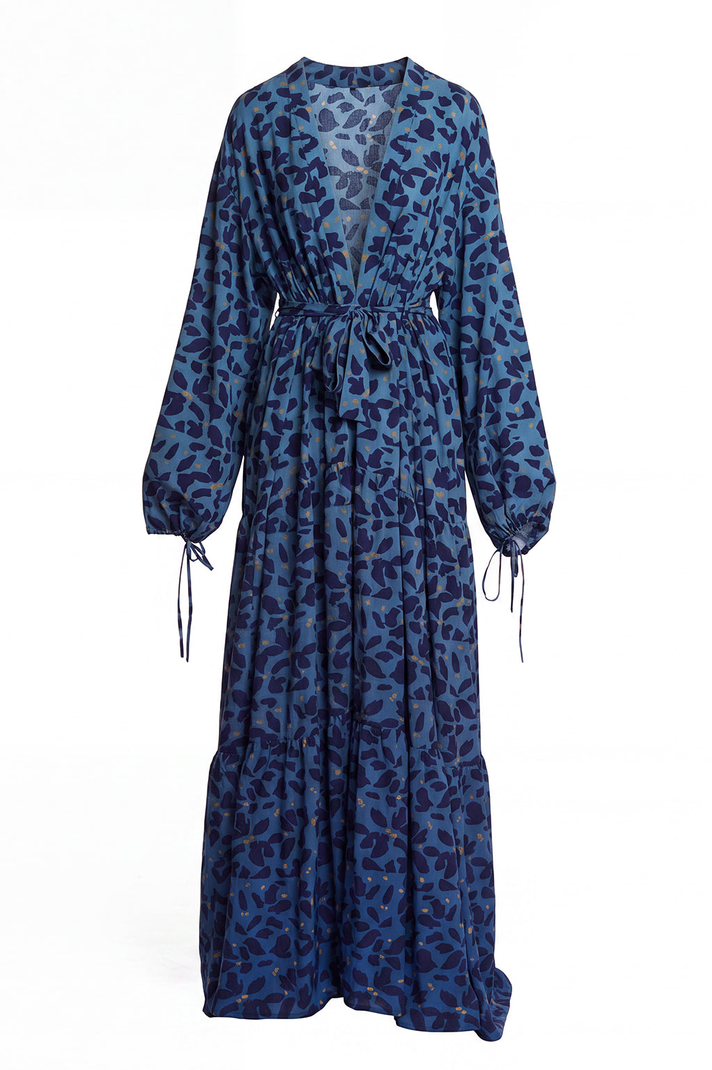 AZI BLUE LONG SLEEVE CHIFFON KIMONO