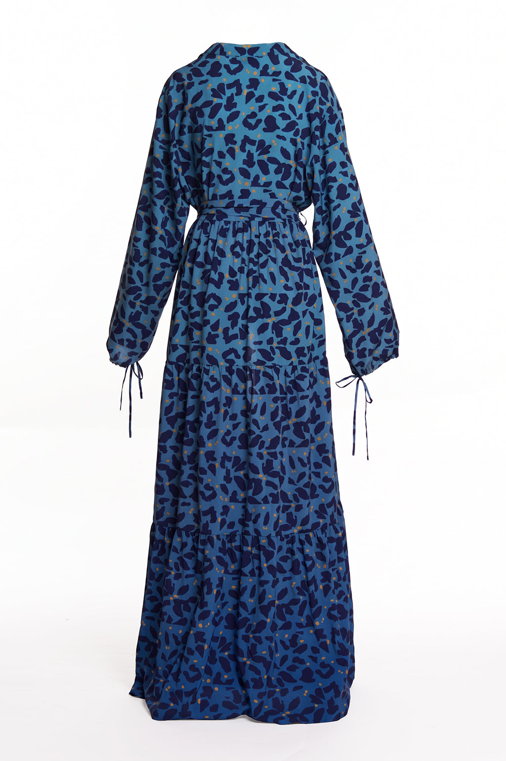 AZI BLUE LONG SLEEVE CHIFFON KIMONO