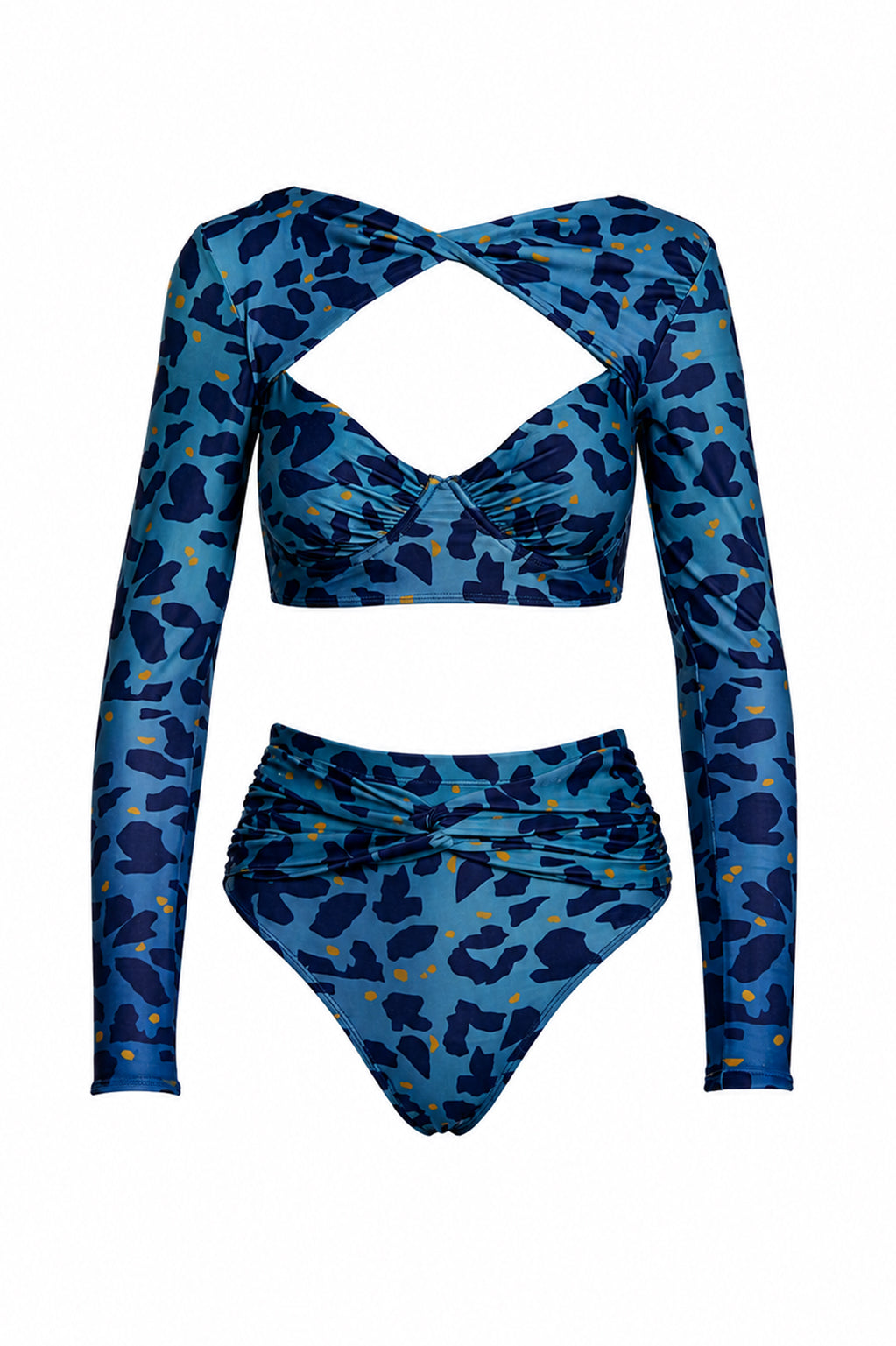 AZI BLUE LONG SLEEVE SWIMSUIT TOP