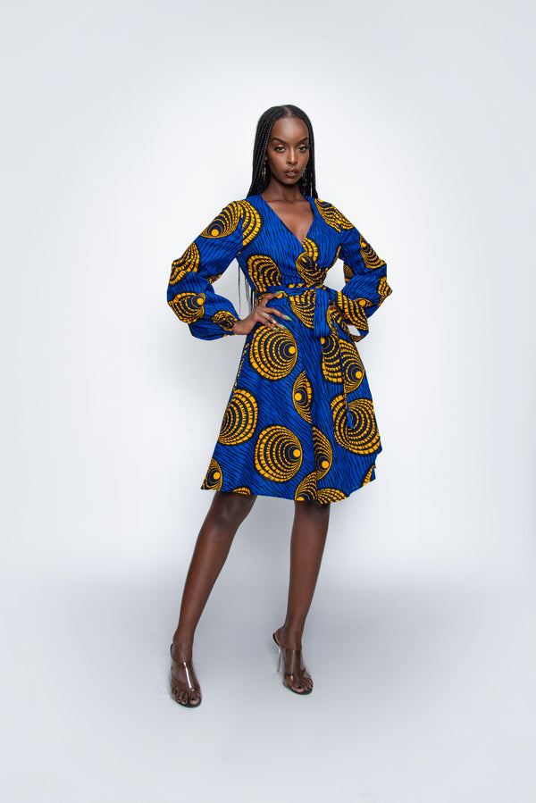 OPE African Print Wrap Dress