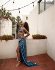 AZI BLUE BIG SILK SCARF
