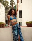 AZI BLUE BIG SILK SCARF