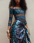 ANU BLUE BIG SILK SCARF