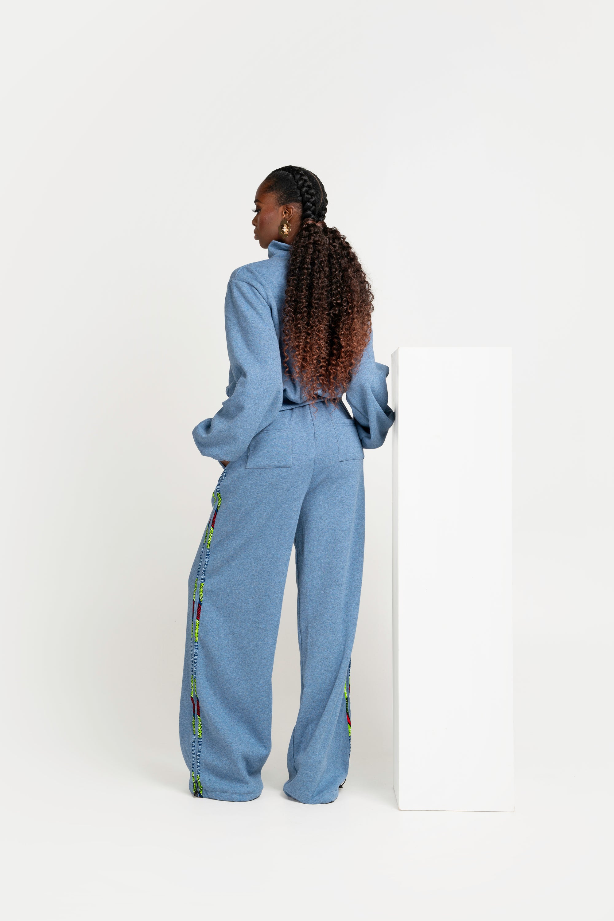DENIM BLUE QUEEN Plush fleece JOGGER Set