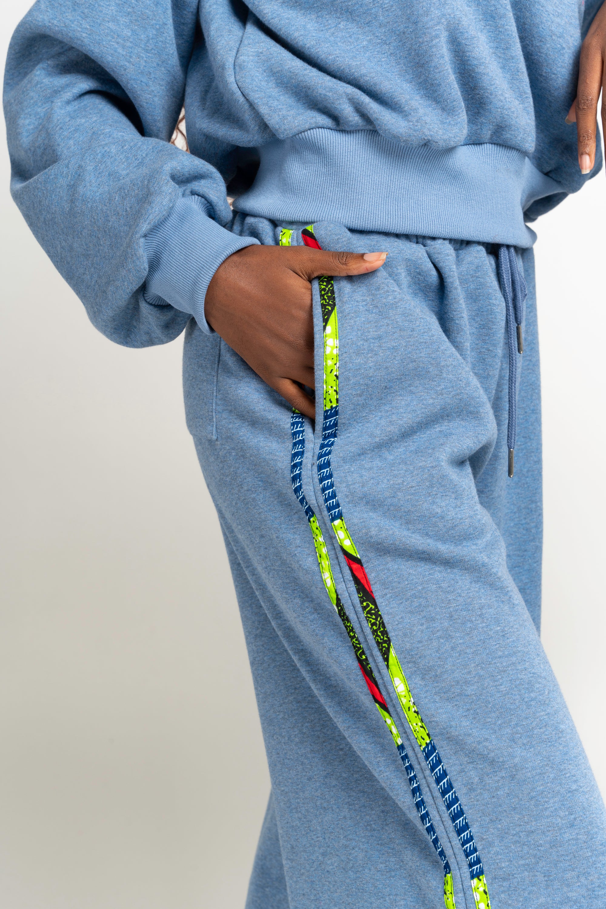 DENIM BLUE QUEEN Plush fleece JOGGER Set