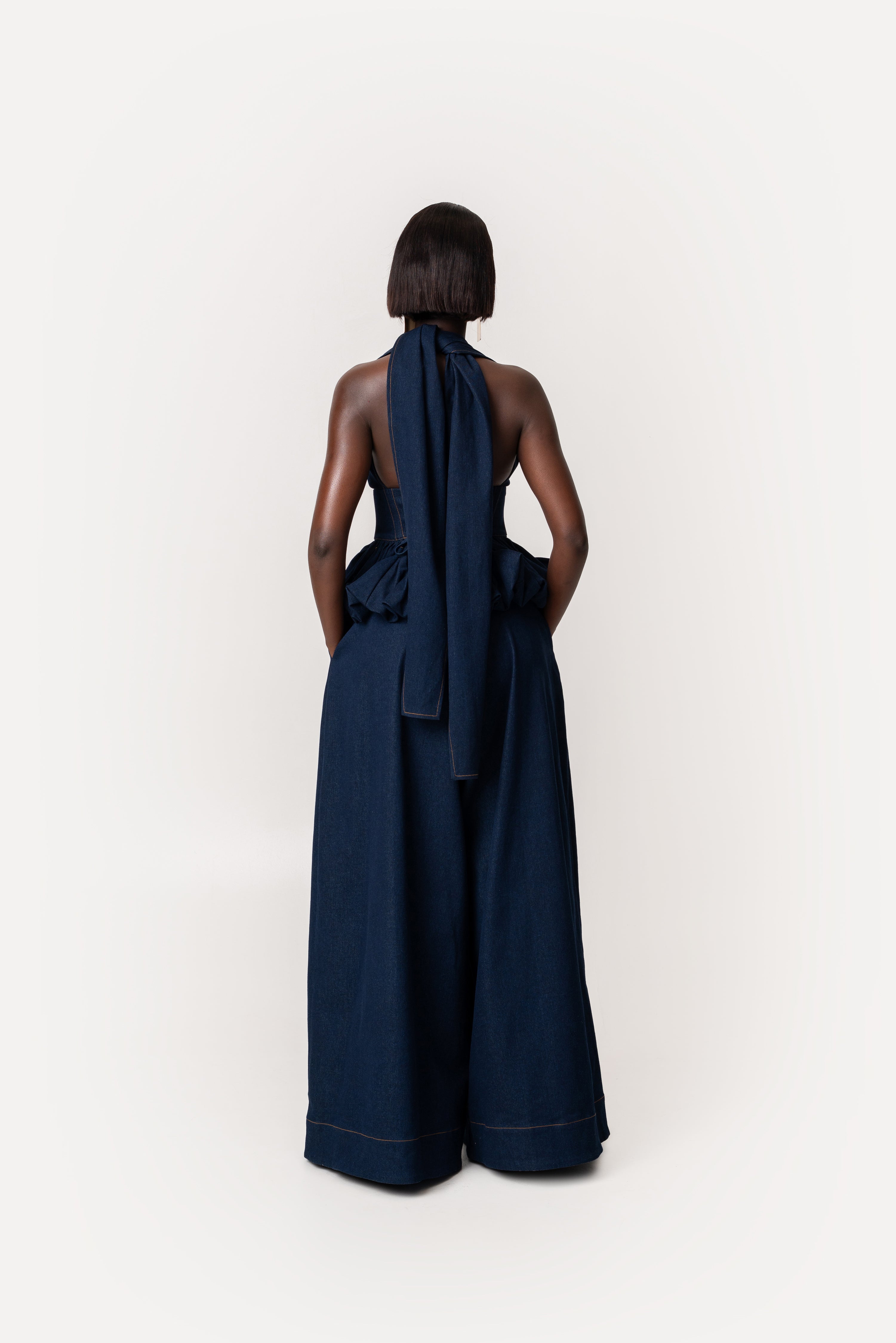 Denim GRACE Peplum Top – OFUURE