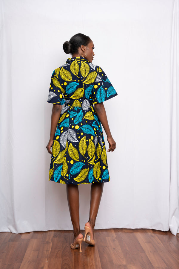 POSI African Print Shirt Midi Dress -sample sale