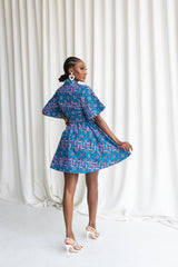 ENO African Print Shirt Mini Dress
