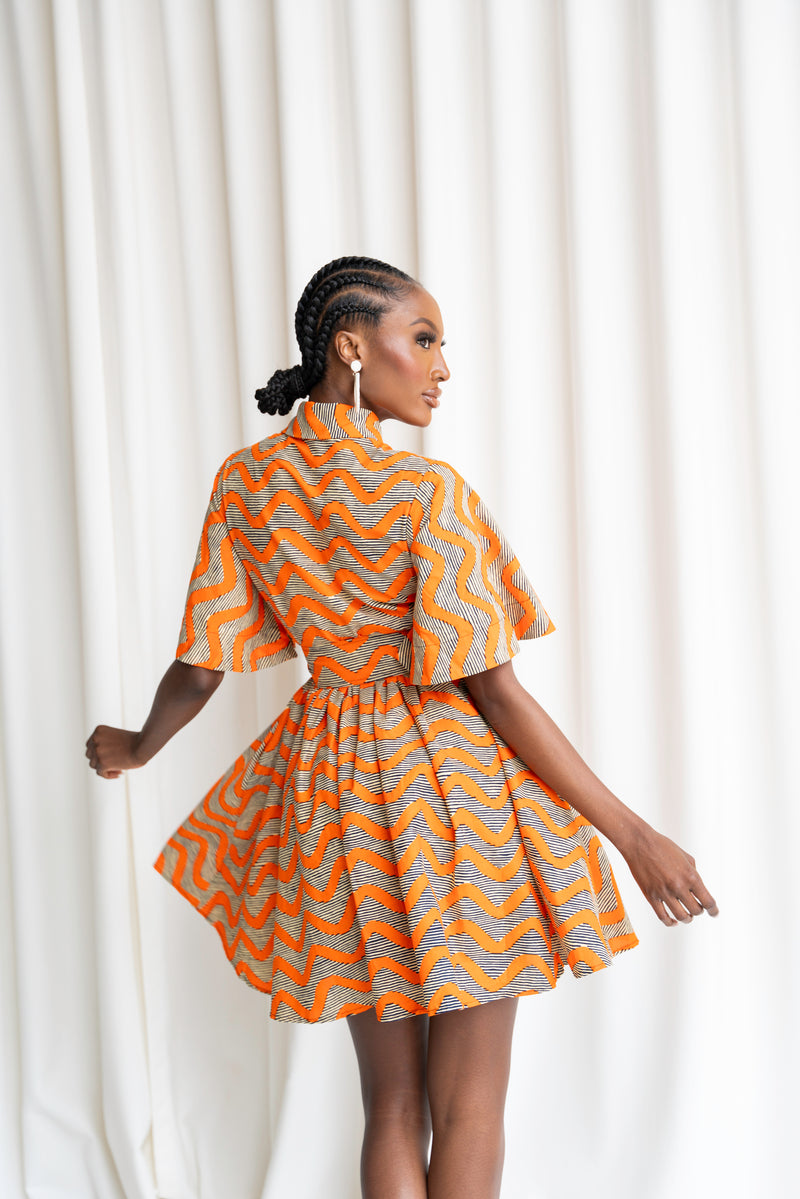 GOZIE African Print Shirt Mini Dress