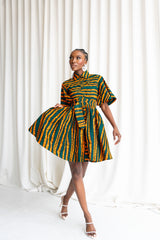 DITA African Print Shirt Mini Dress
