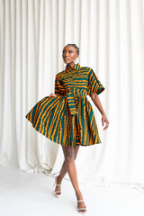DITA African Print Shirt Mini Dress