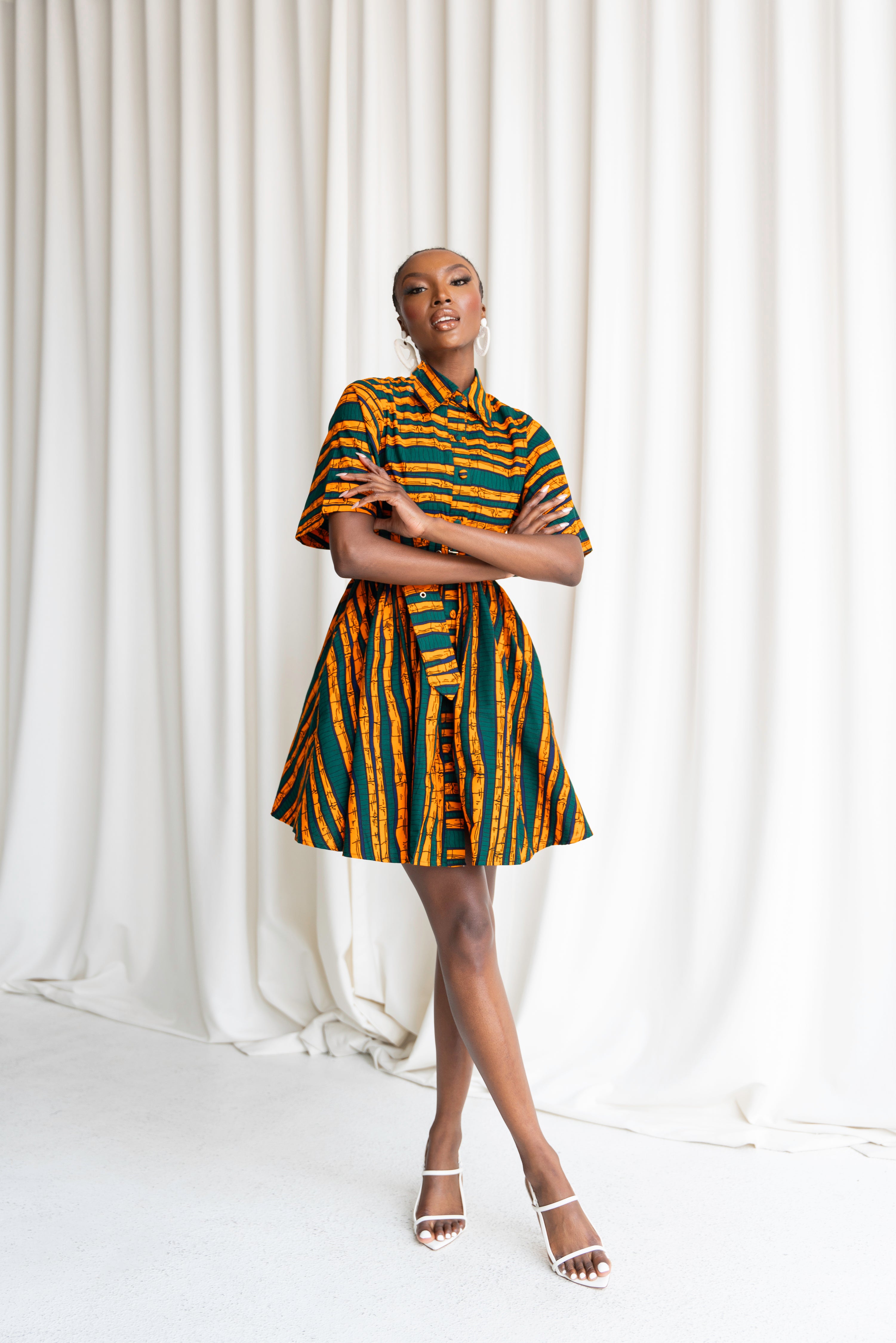 DITA African Print Shirt Mini Dress
