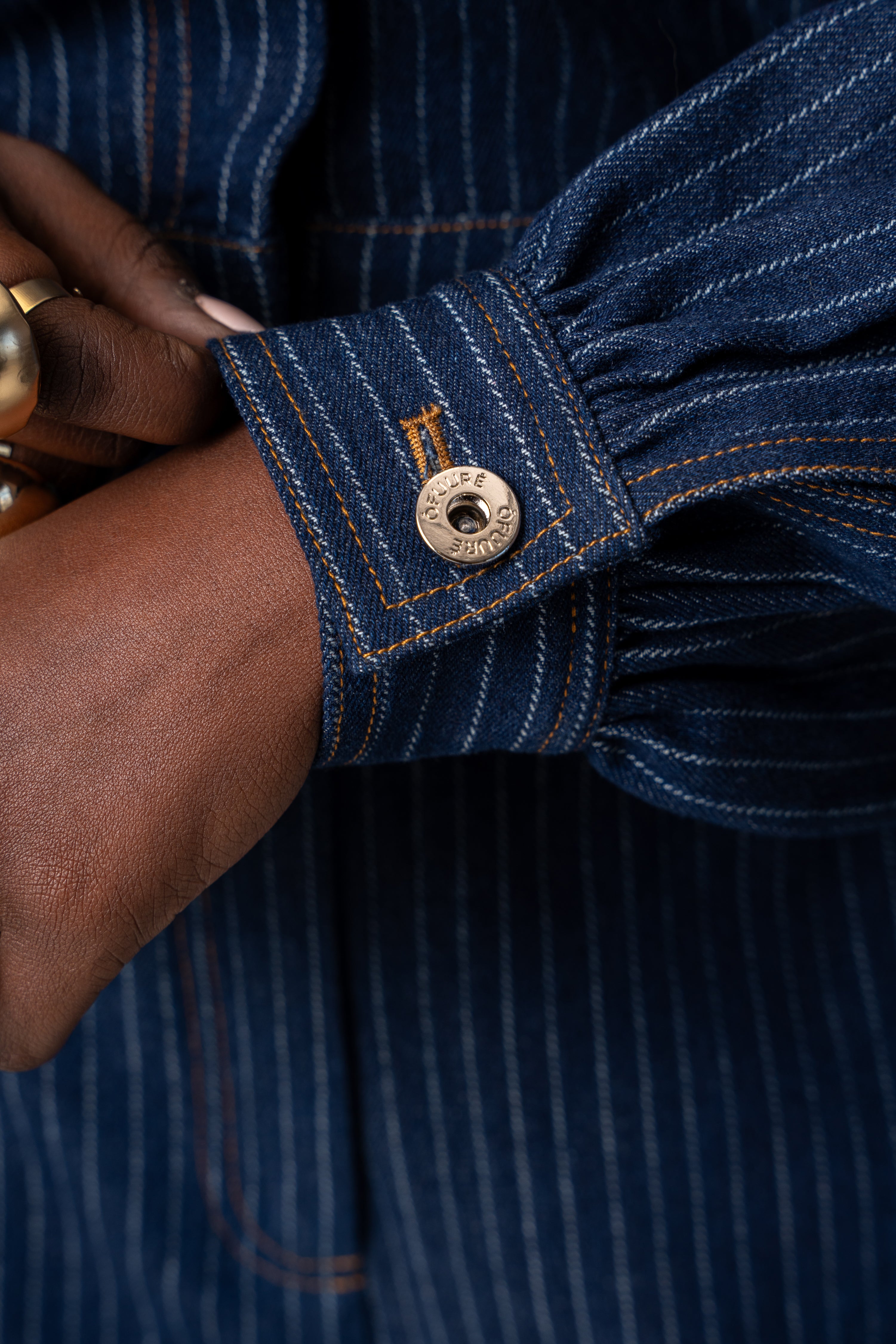 Denim Pinstripe JAKKI Jumpsuit – OFUURE