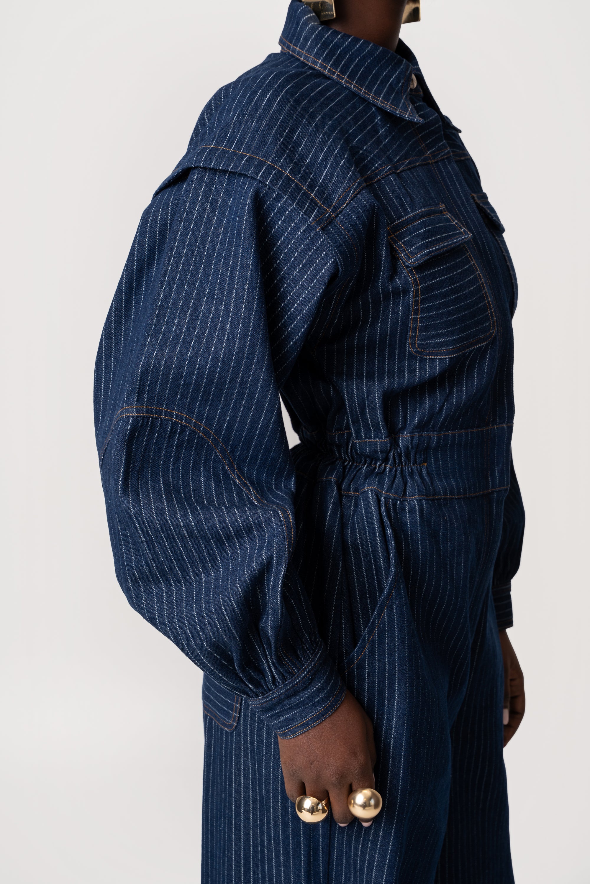 Denim Pinstripe JAKKI Jumpsuit