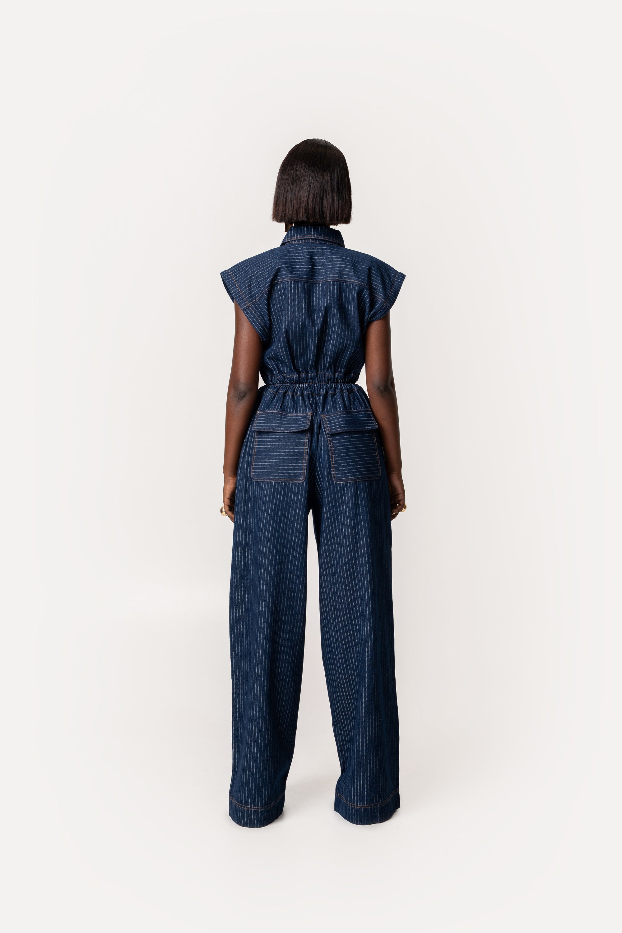 Denim Pinstripe JAKKI Jumpsuit