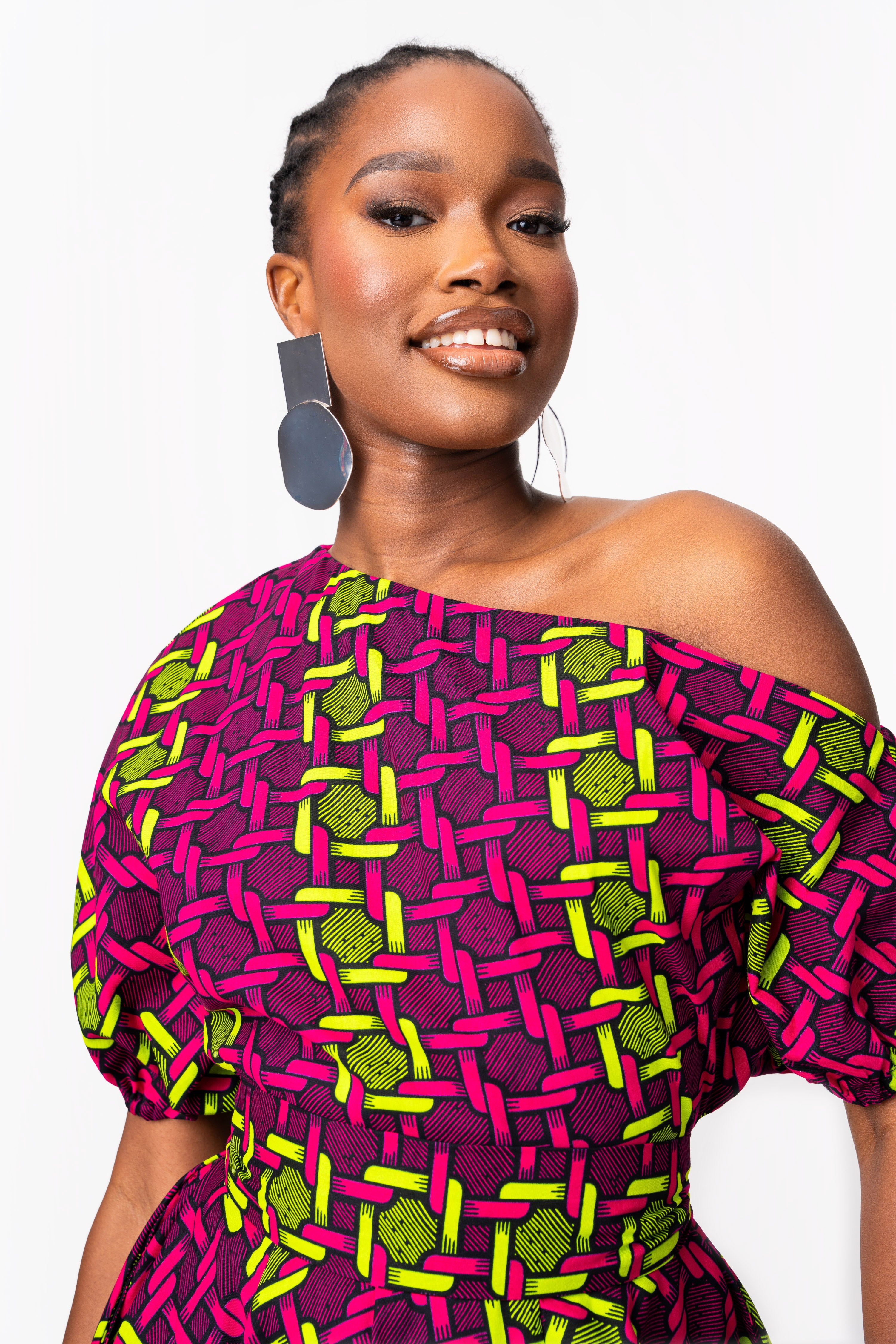 WUNMI African Print One-shoulder Midi Dress – OFUURE