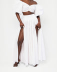 Linen DANI Maxi skirt in White