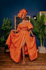 OBI Tiered African Print Maxi Skirt