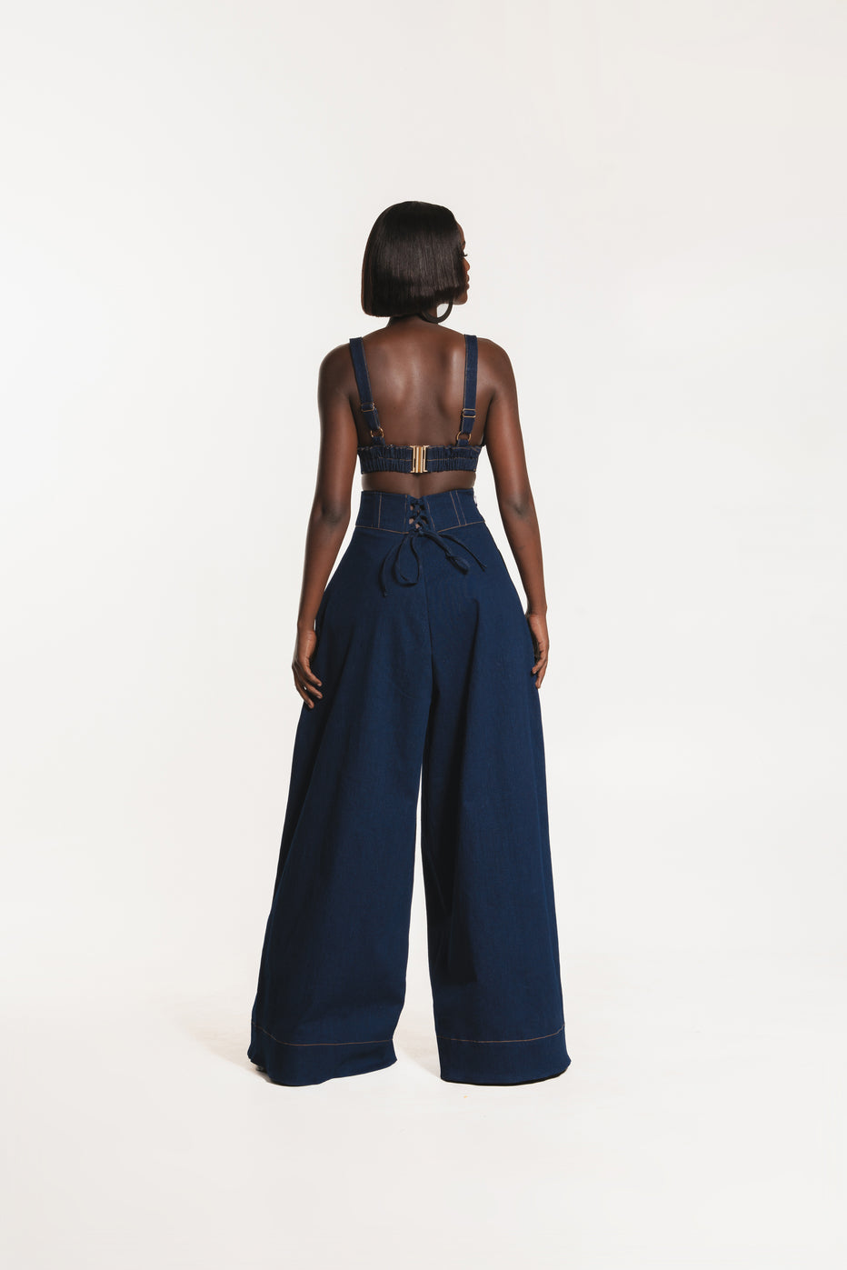 KIARA wide leg high waist trousers and robe set