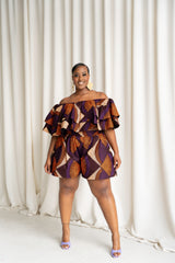 DORA African Print Gathered Shorts