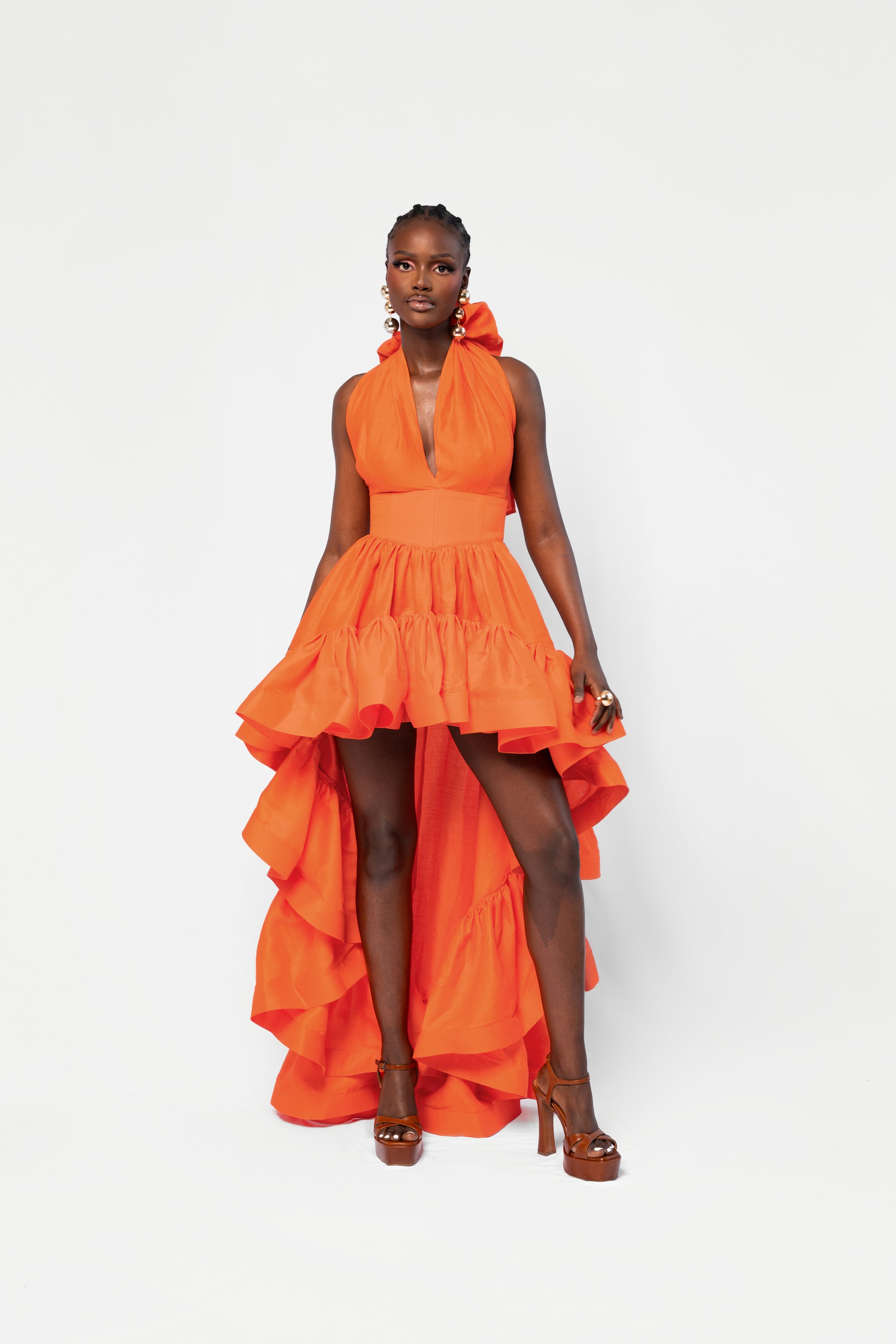 high low orange dress High Low Designer Dresses On Sale TheDressWarehouse