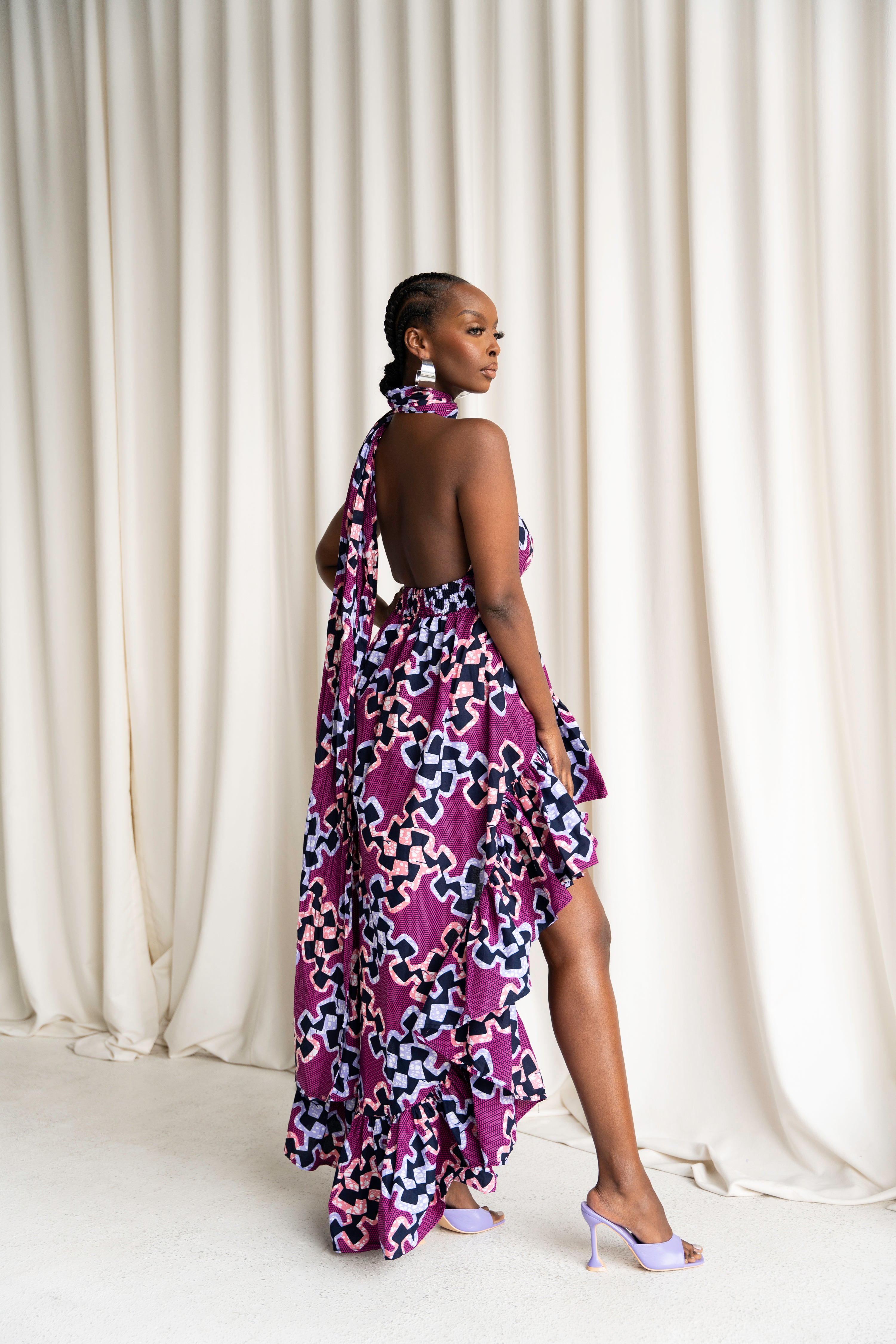 KENE African Print Hi-low Infinity Dress