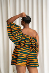 DITA African Print Layered Crop Top