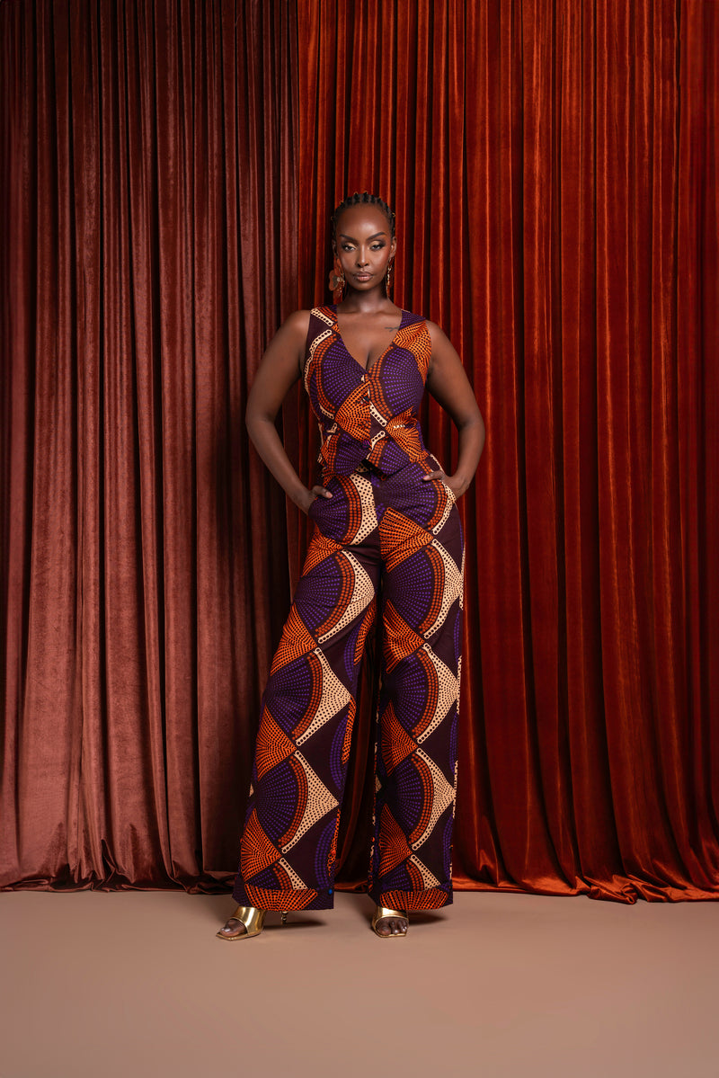 DORA African Print high waist trousers ( 3 LENGTH)