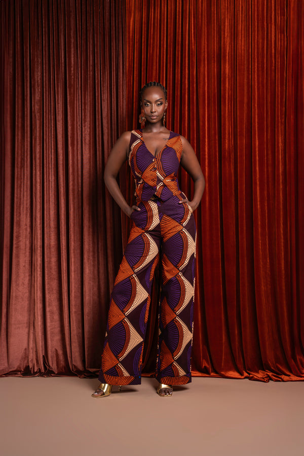 DORA African print Pantsuit WAISTCOAT