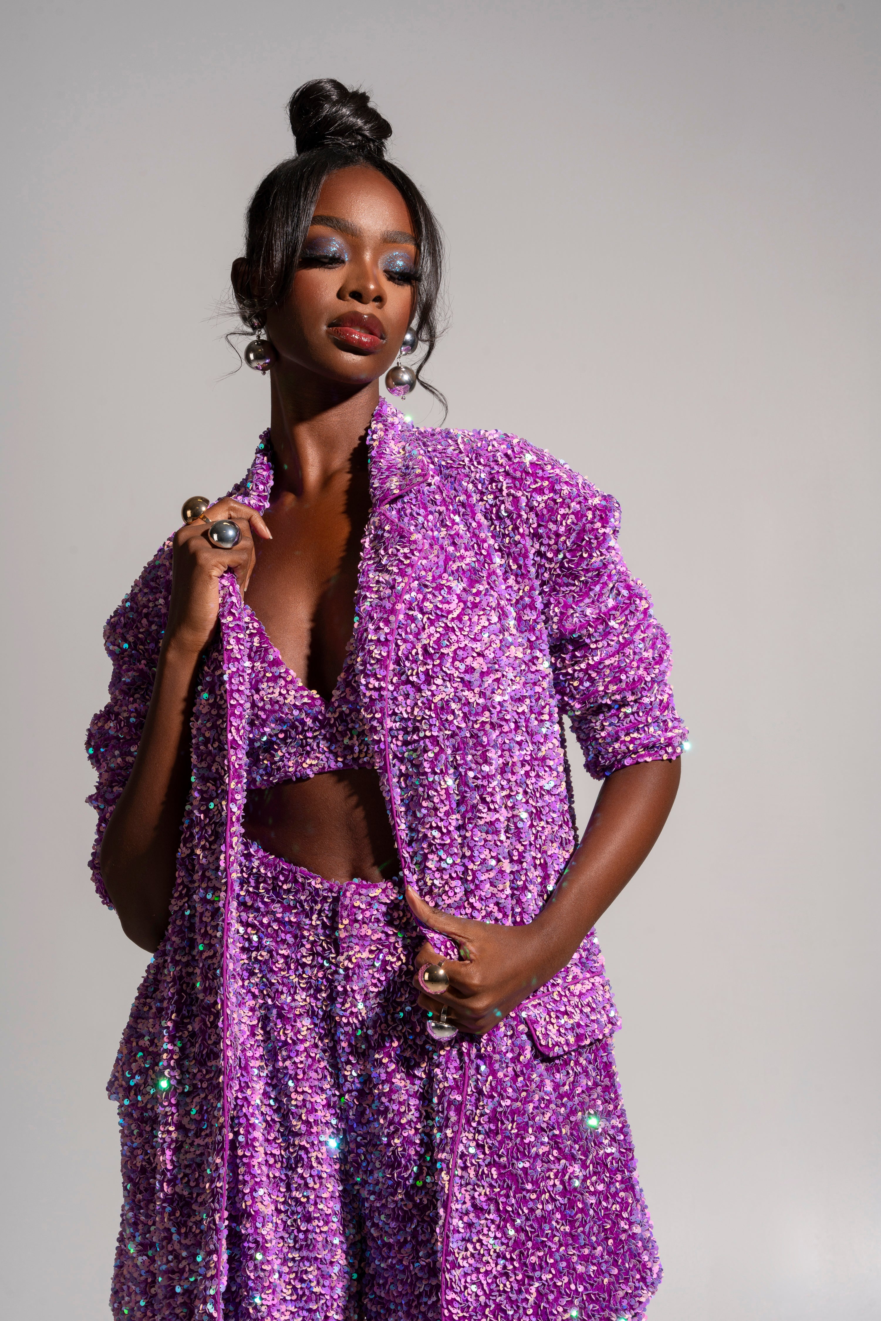 LIZA Sequin Blazer in ALEXANDRITE – OFUURE
