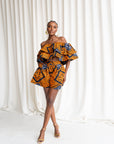 ZEZE African Print Gathered Shorts