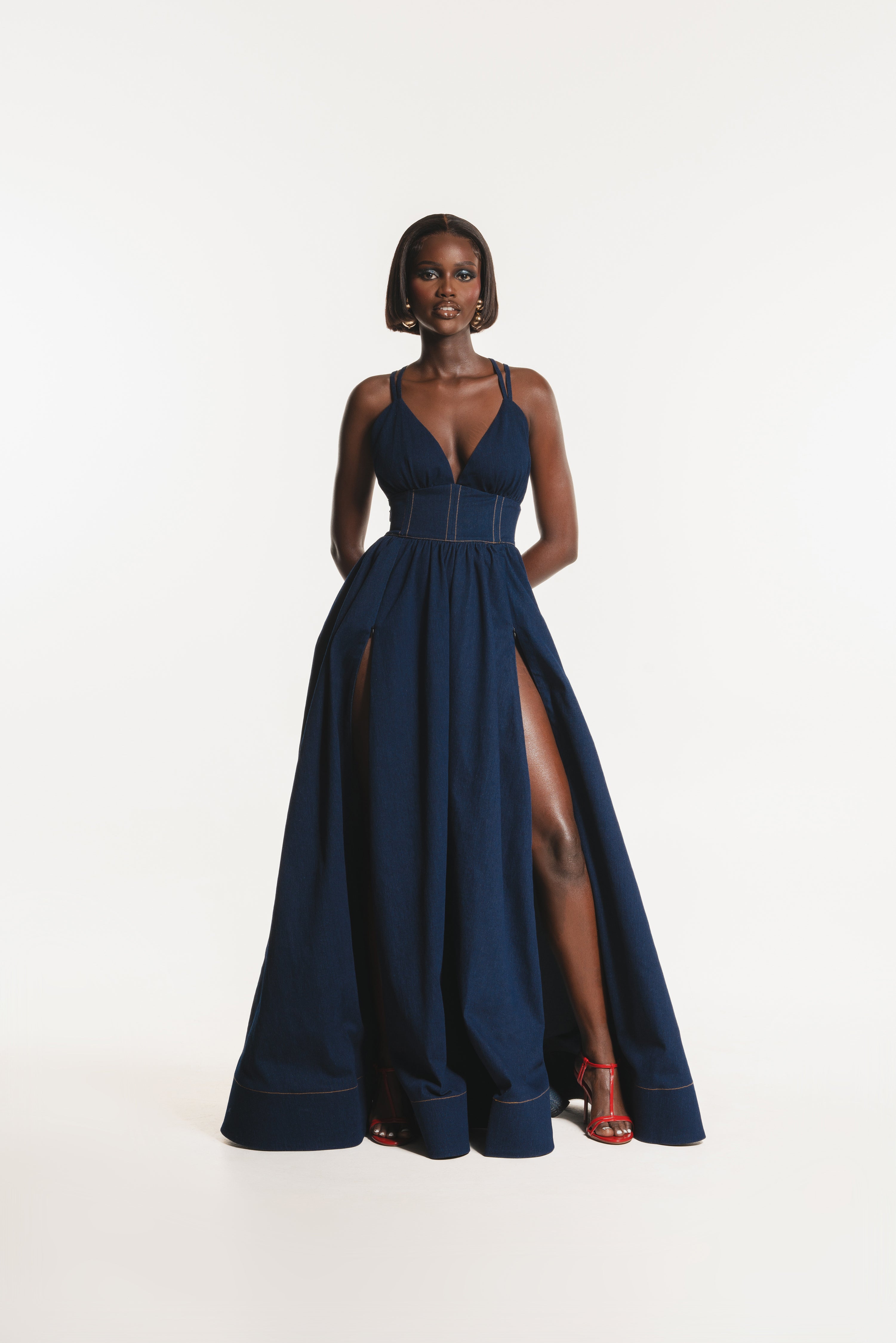 Denim ADELE Maxi Dress – OFUURE