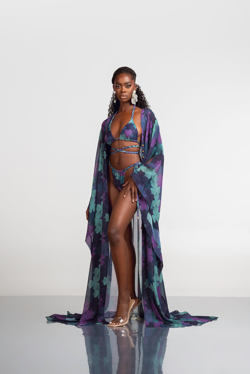 ZURI LONG KAFTAN CHIFFON KIMONO