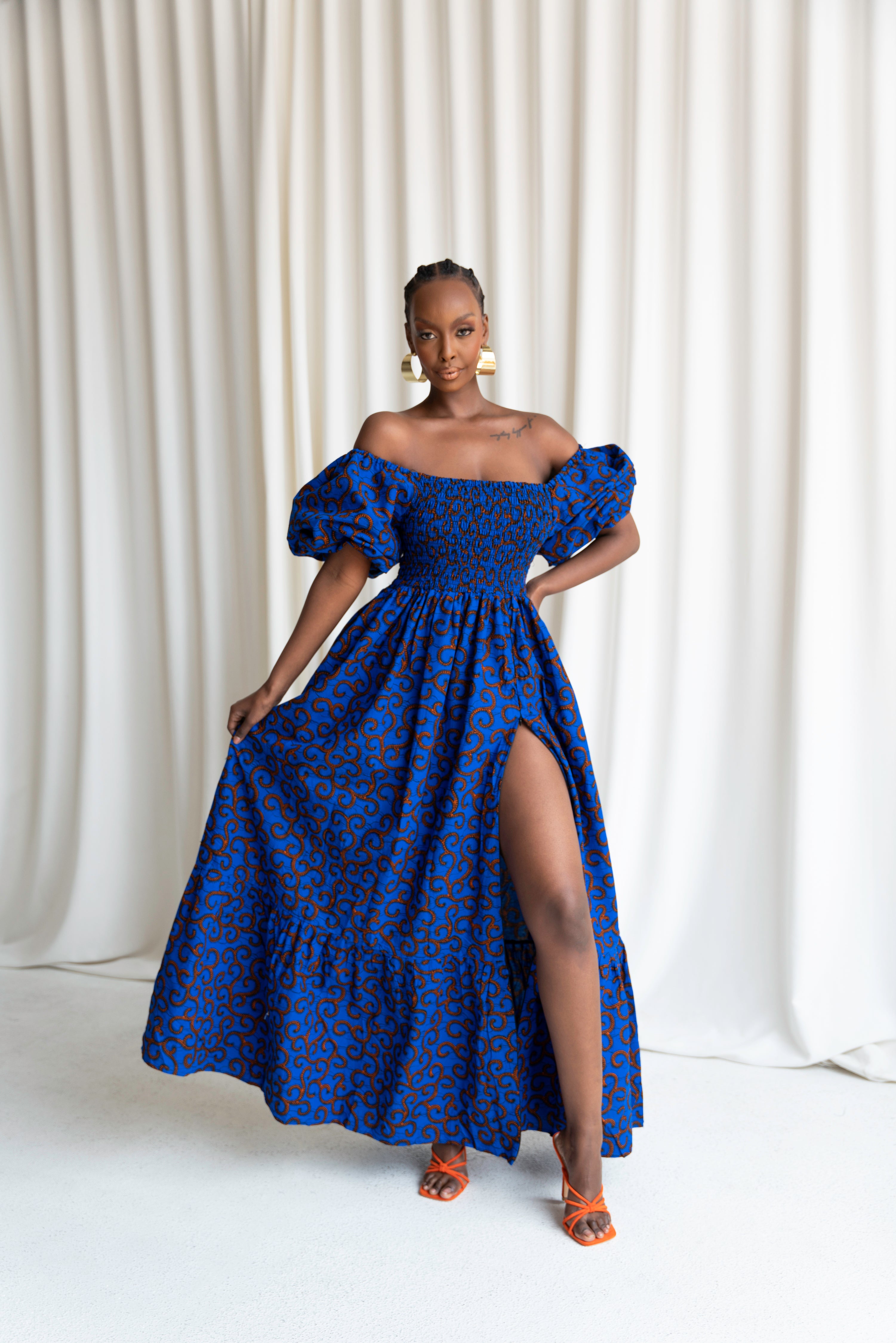 Puffy maxi dress deals
