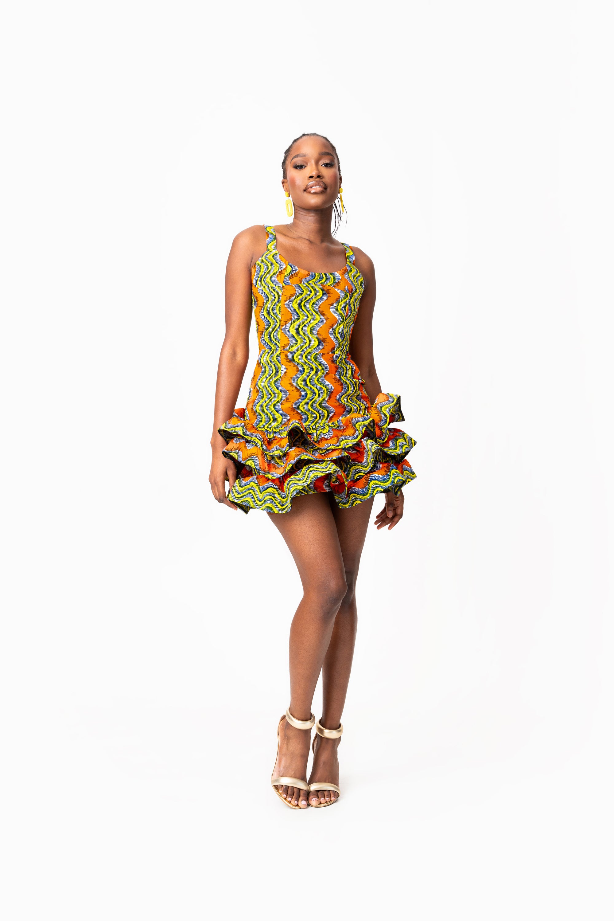 TANI African Print Corset Layered Mini Dress OFUURE TANI African Print Corset Layered Mini Dress OFUURE