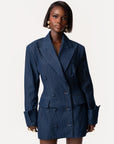 Denim Pinstripe NYLA Blazer Dress