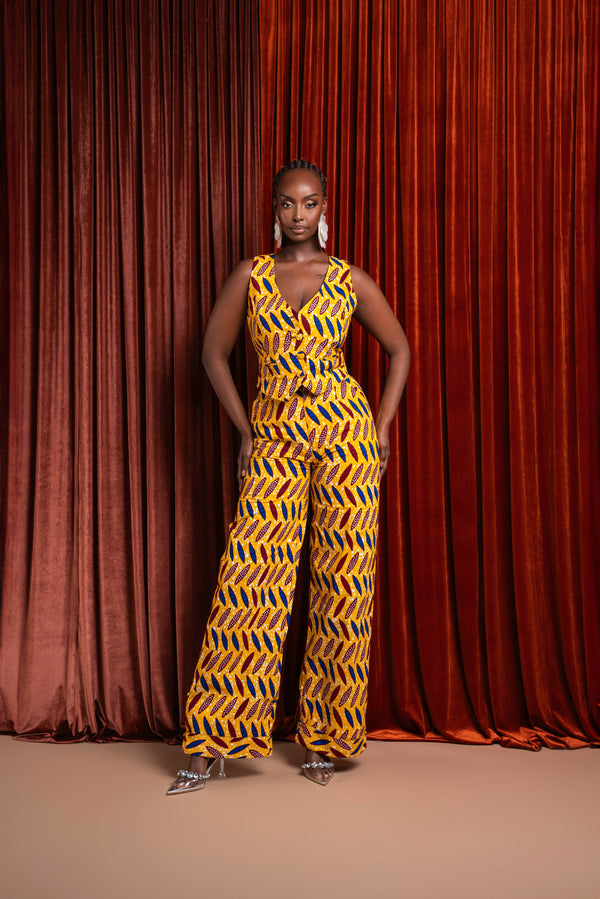 MOYIN African print Pantsuit WAISTCOAT